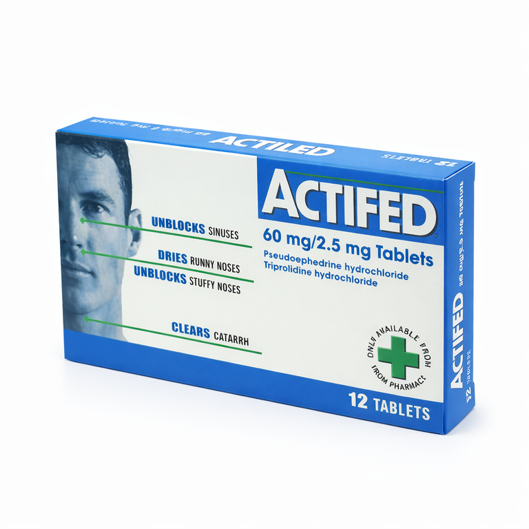 Actifed Tablets (Triprolidine + Pseudoephedrine) x 12 Tablets